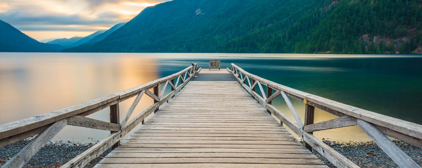 A dock on Lake Crescent in Washington State.